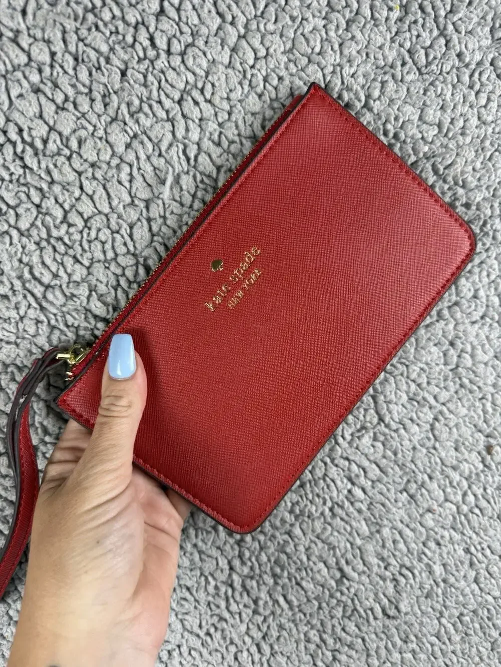 Kate Spade Red Womens Zip Slim Purse Lucy Wristlet